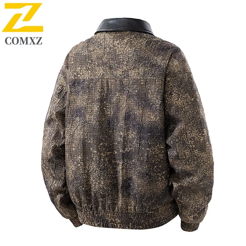 COMXZ الرجال Chaqueta ترتيب الأسرة طوق كامو يندبروف في الهواء الطلق تشغيل الصيد الصيد خفيفة الوزن ملابس خارجية الخريف السترات الكلاسيكية