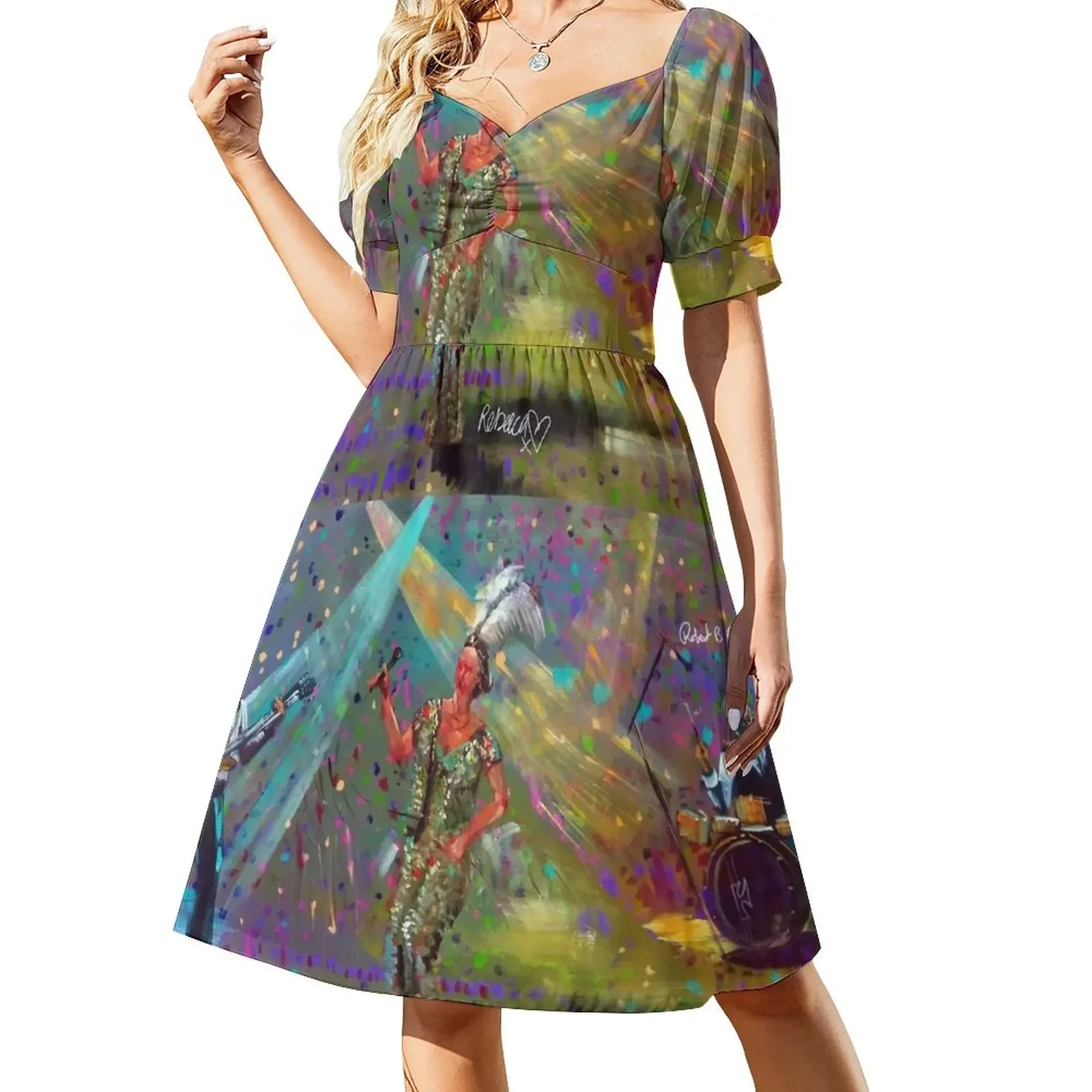 

Sydney Blues and Roots - 'Dreamboogie' Short-Sleeved Dress bandage dress Clothing dress party night