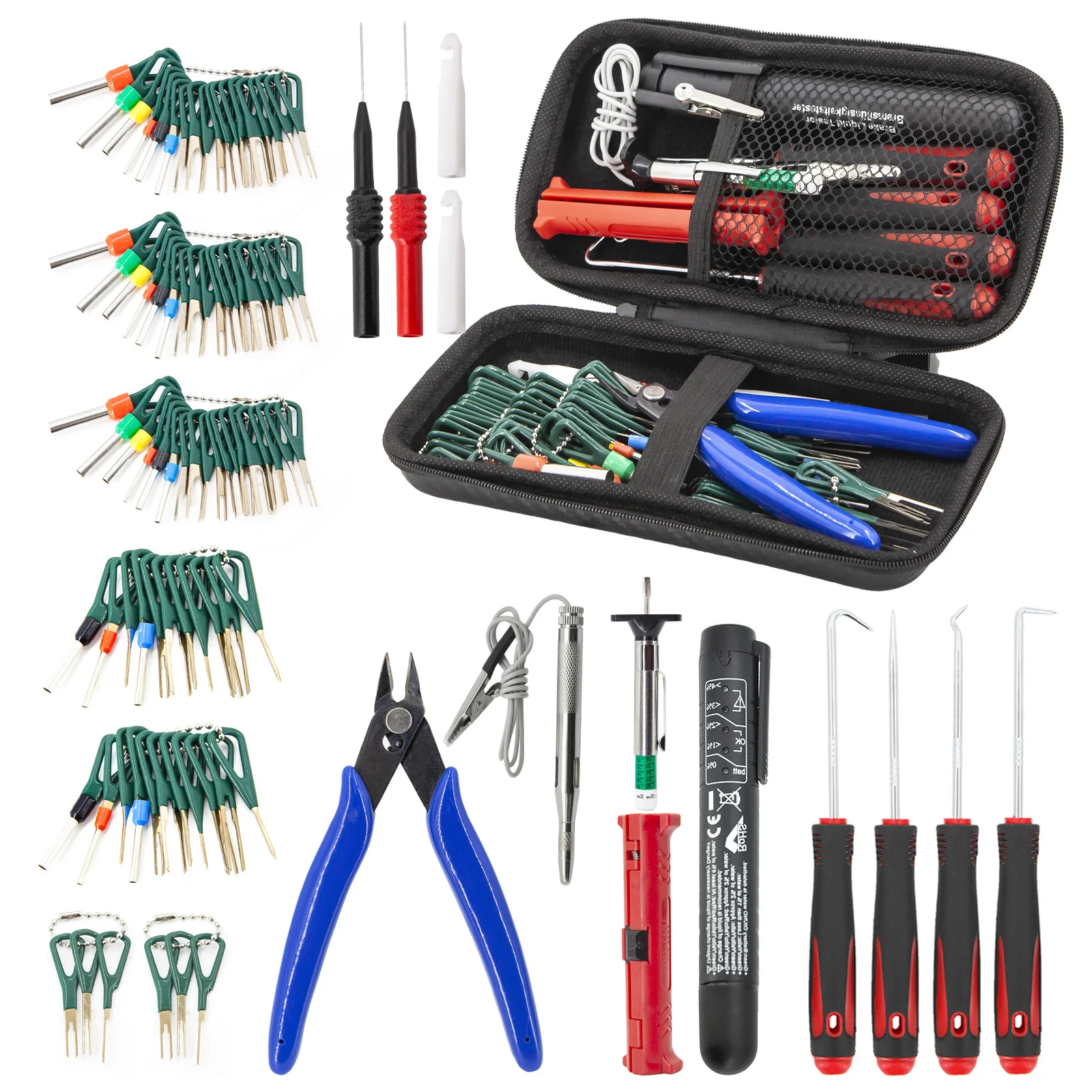 

Car Terminal Removal Electrical Wiring Wire Harness Crimp Connector Pin Extractor Kit Repair Hand Tools With 4pcs Pick Hook Set