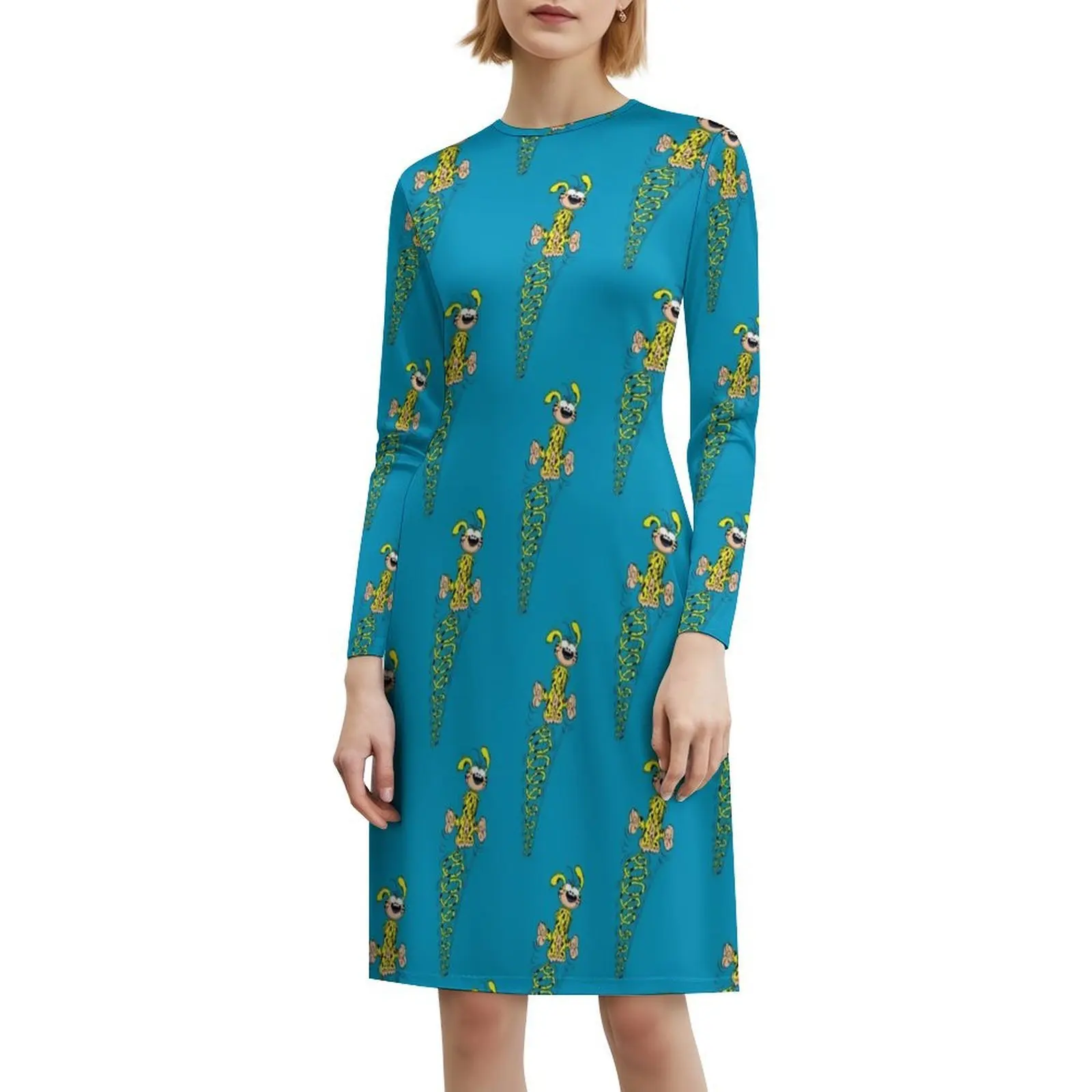 فستان Marsupilami بوهيمي بدون أكمام متعدد الطباعات لحفلات عطلة الشاطئ فستان Marsupilami الهزلي Marsupilami هناك حفلة #6