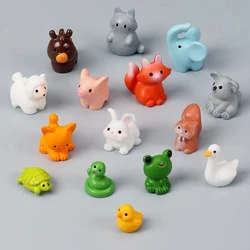 Resin Animal Fox Rabbit Sheep Duck Pig Cat Horse Frog Turtle Snake Koala Figurine Miniature Fairy Garden Decoration Accessories