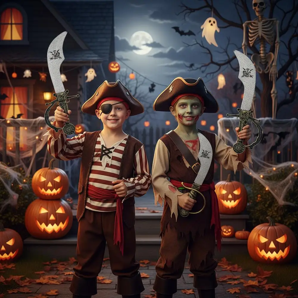 Plastik-Piratenmesser-Spielzeug, Cosplay-Deko, Spielzeugschwerter, Piratenkapitän-Kostüm, Party-Requisiten für Kinder, Geschenk-Spielzeug – Detail 10