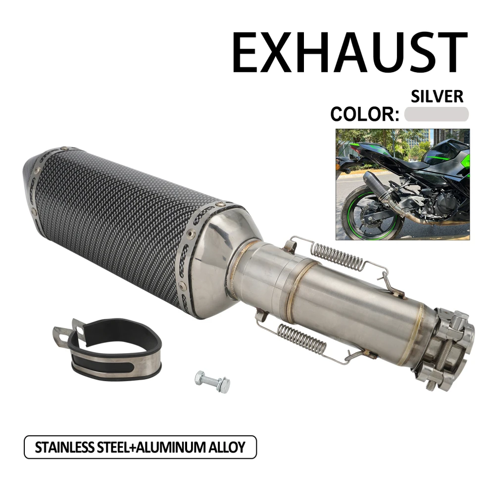

Motorcycle Accessories Exhaust System Midpipe SlipOn Muffler With DB Killer For Kawasaki Ninja400 Z400 2016-2022 Motocross Parts