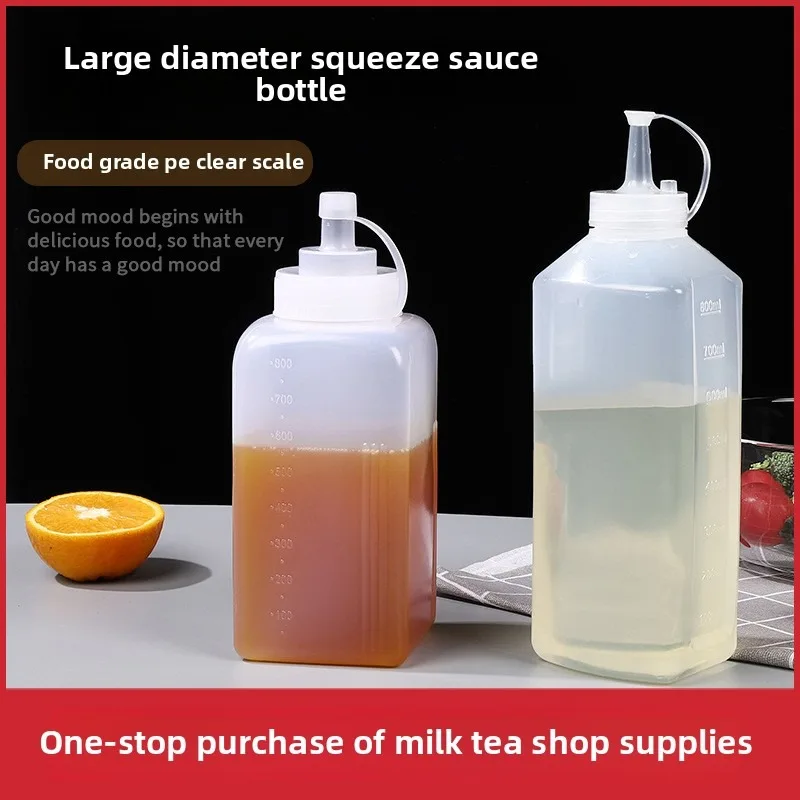 

800-1000ml Squeeze Condiment Bottle with Lid plastic squeeze bottle Jam Salad Dressing Storage Dispenser Kitchen Accessories
