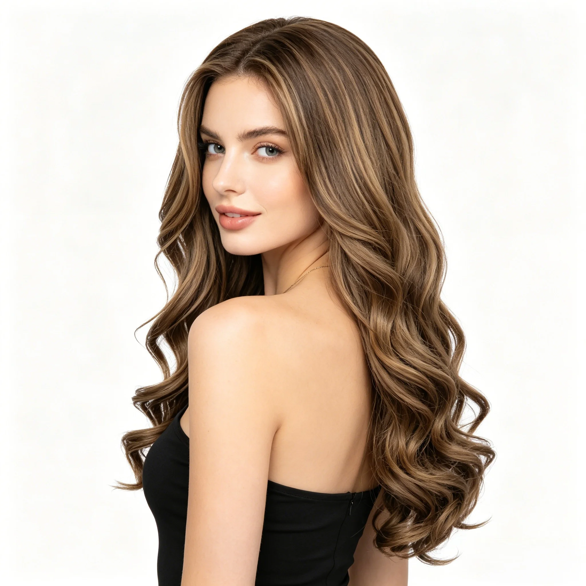 

Synthetic 22inch -55Cm Large Wave U-Shaped Hair Extensions, Available in Multiple Colors, European and American Style Invisible Seamless Hair Extensions, High-Temperature Fiber Fluffy Hair Extensions for Volume, Suitable for Festivals, Parties, and Everyd