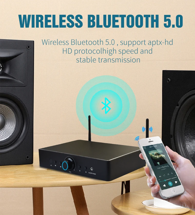 Imagem -04 - Amplificador Digital Multiroom Equalizador de Airplay Wi-fi e Bluetooth Hifi Stereo Classe d Aplicativo Gratuito Wa80 60w x Ess9023