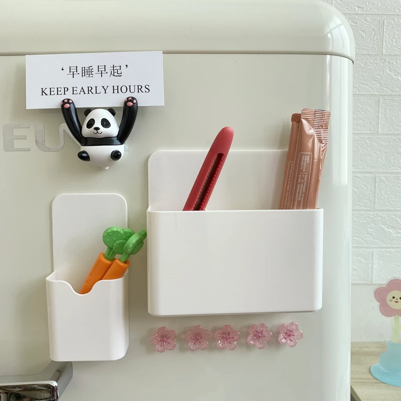 

Fridge Magnetic Storage Box Stationery Organizer Pen Holder Desk Organizer Stationery Whiteboard Marker Chalk Pen Storage Boxes