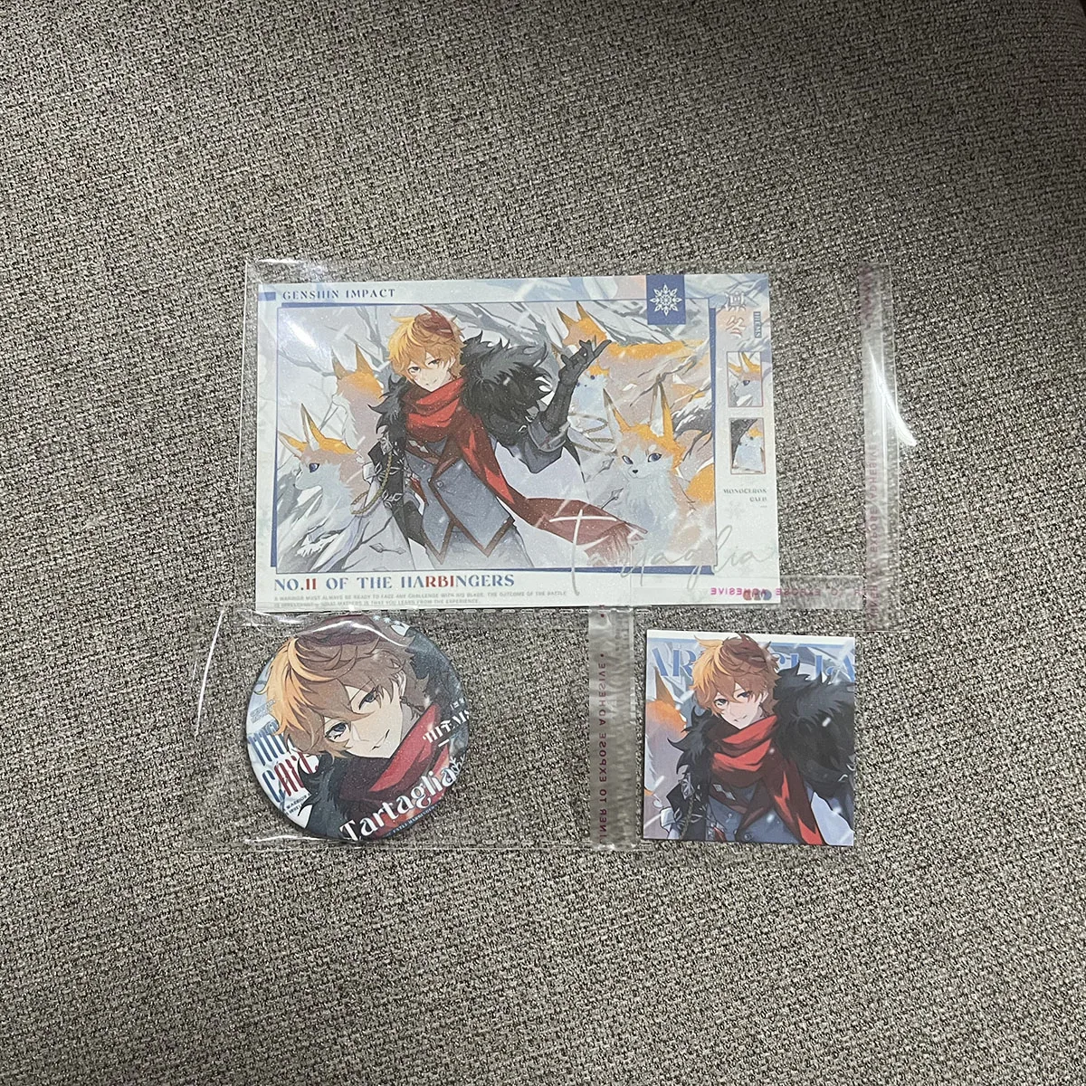 Sunsyea Genshin Impact Merch Collection Tartaglia Badge Card Postcard Anime Collection