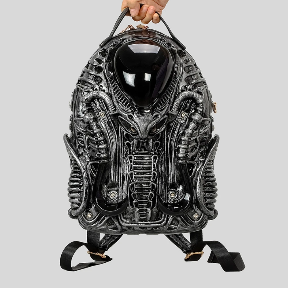 Design Women Man Retro Bookbag Fashion Unisex Personalized Predator Wolf Cobra Shaped Backpacks Couples Quirky Punk Schoolbag