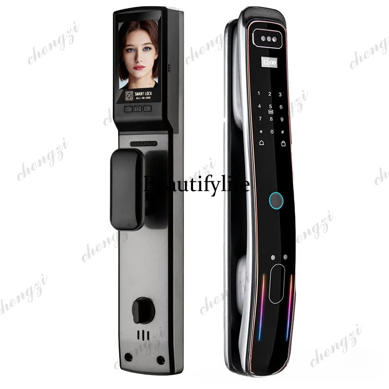 Household fingerprint password lock door, smart door lock facial recognition fingerprint lock