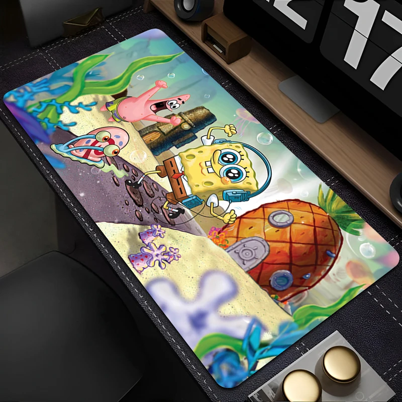 Anime Mouse Pad Laptop Gamer Cabinet Extended Desk Mat Cute Cartoon S-spongeBobs Keyboard Pad PC Kawaii S-squarePants Mousepad