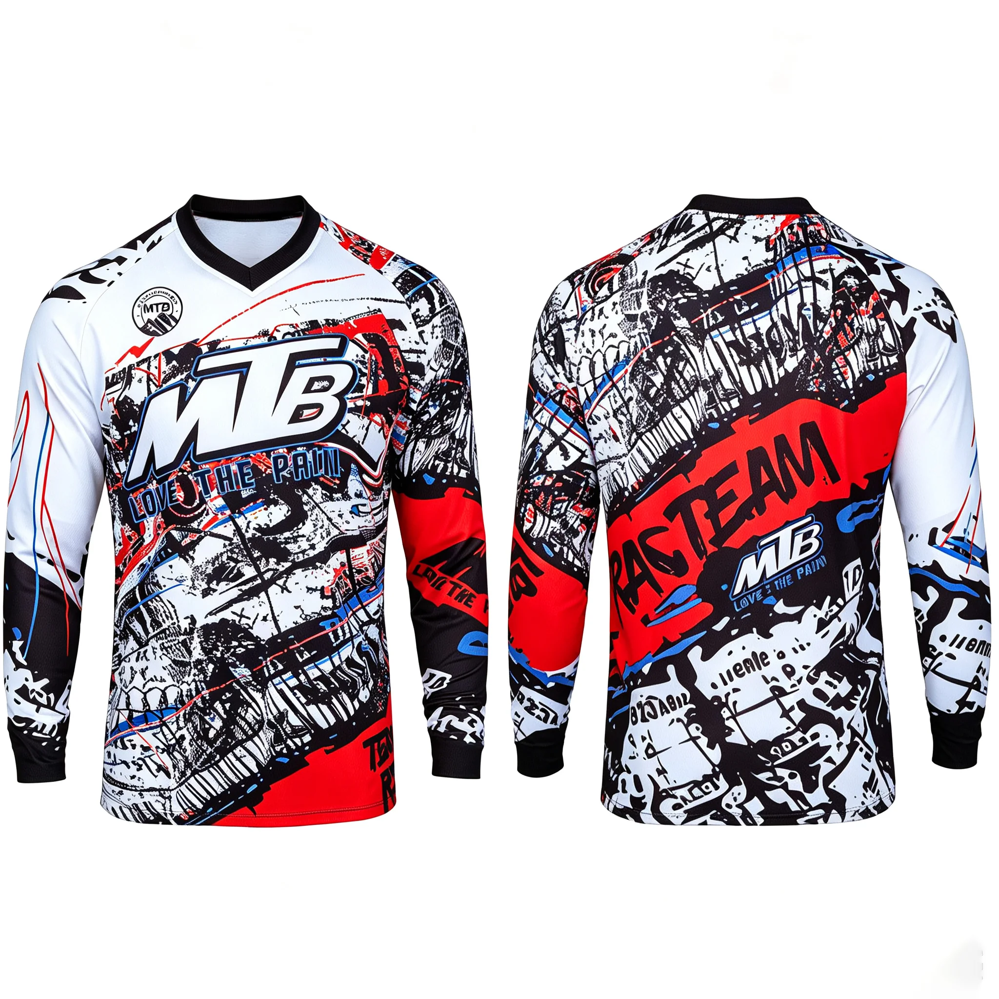Family Matching Long‑Sleeve MTB Motocross Jersey, Printed Breathable Off‑Road Competition Top, Mountain Bike MX Riding Shirt for