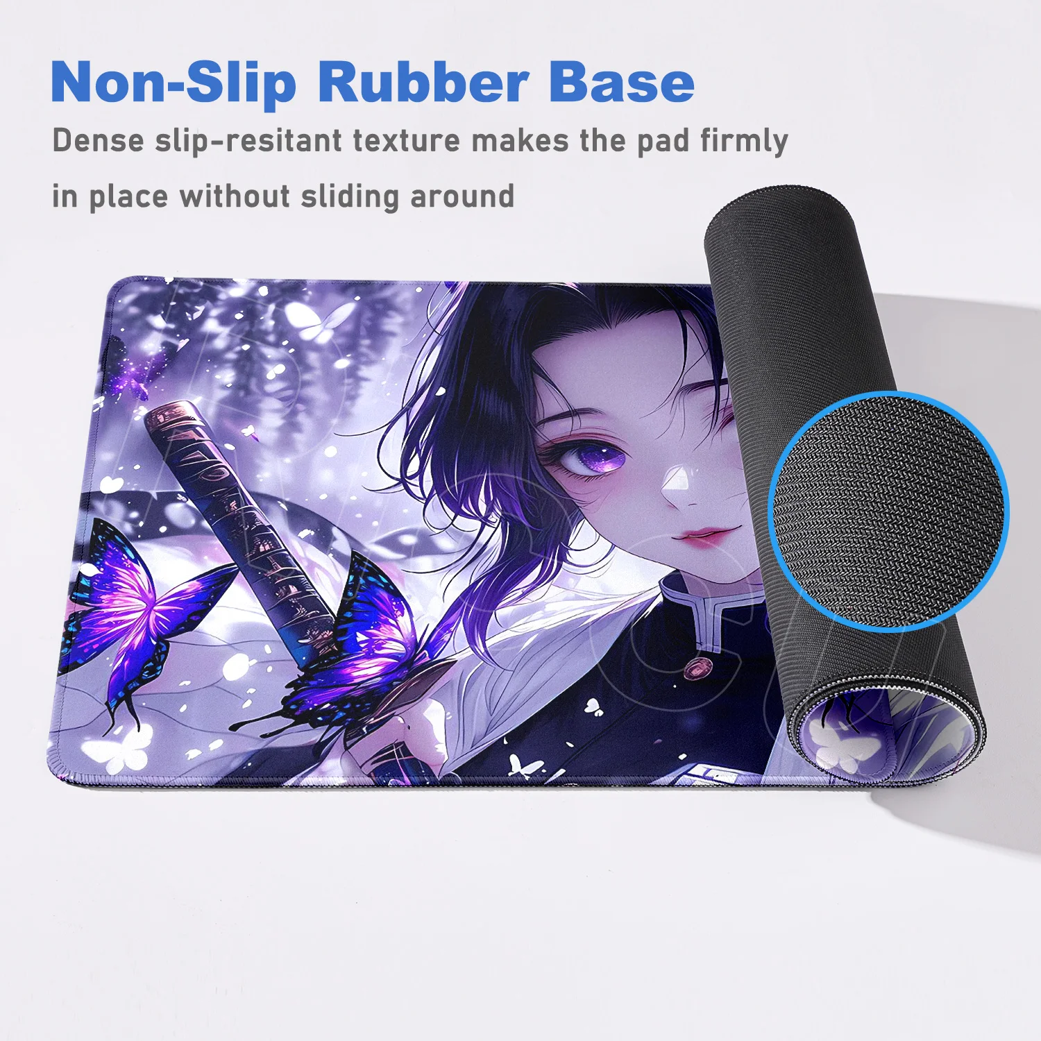 Pretty HD XXL Anime Demon Slayer Kochou Shinobu Mousepad Computer Gaming Kanroji MitsuriPad Keyboard Mouse Pad Rubber Big Carpet