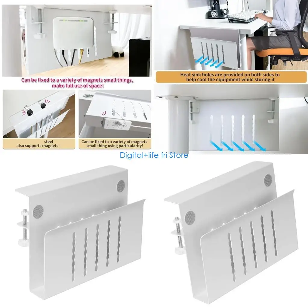 

E06D Ergonomic Laptop Holder Desk Side Laptop Mount for Comfortable Use Cooling Vent