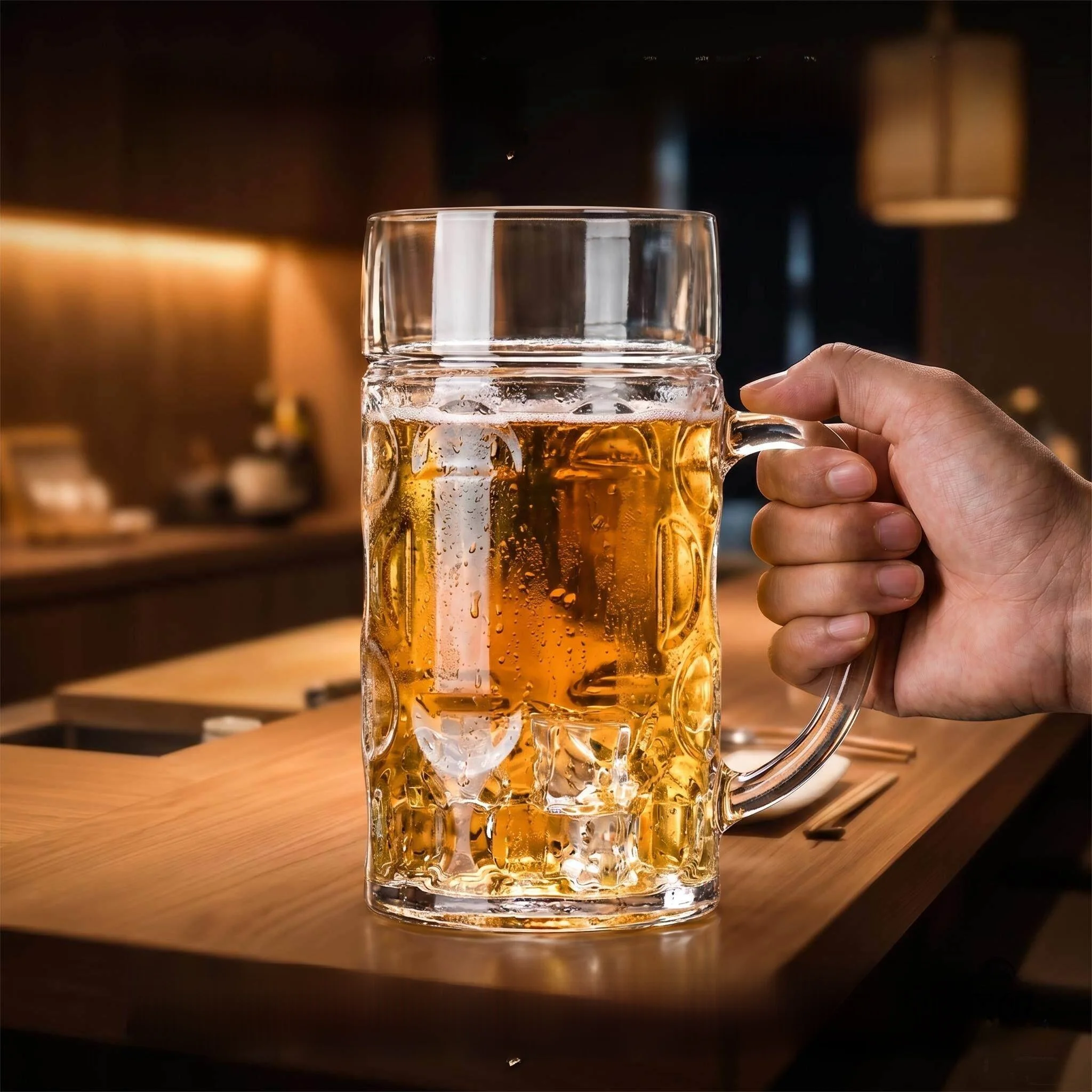 

Large Capacity Beer Mug Acrylic Home Use Anti-Fall Plastic Beer Cup with Handle High Sensation New 2026 Edition