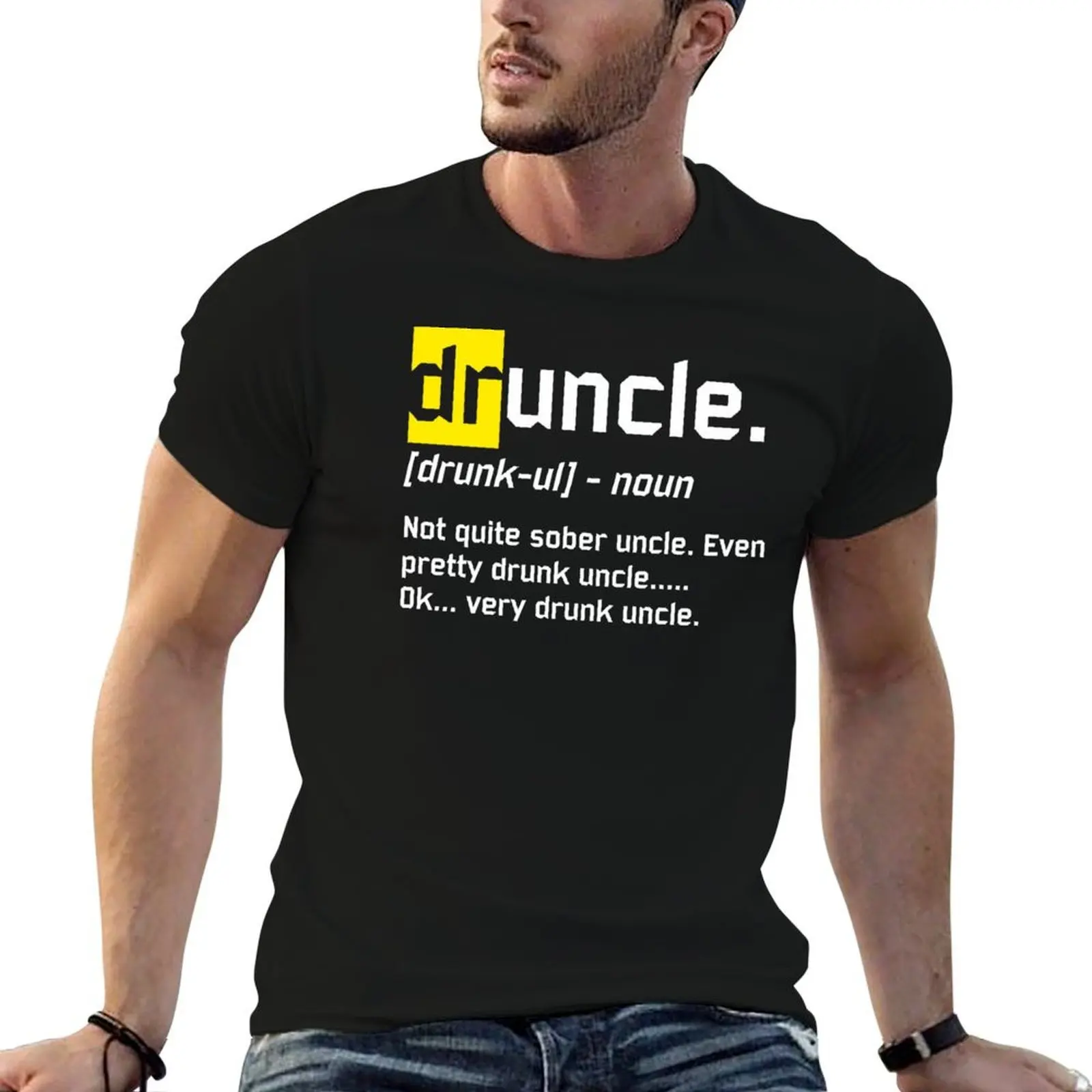 Druncle Definition Funny Uncle Gift T-Shirt High Elasticity Sports Tee Shirt
