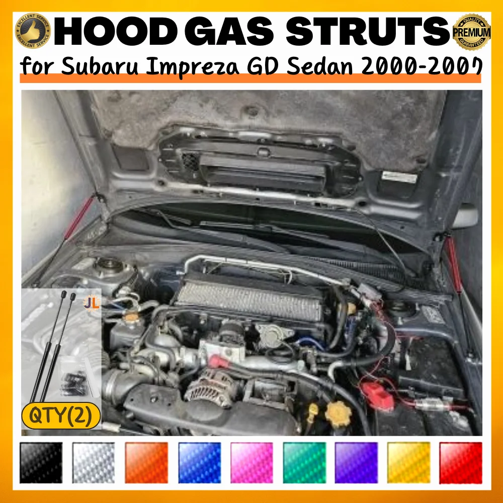 

Qty(2) Стойки капота для Subaru Impreza GD Sedan 2000-2007 Передний капот Модифицированные газовые пружины Амортизаторы Подъемные опоры Демпферы