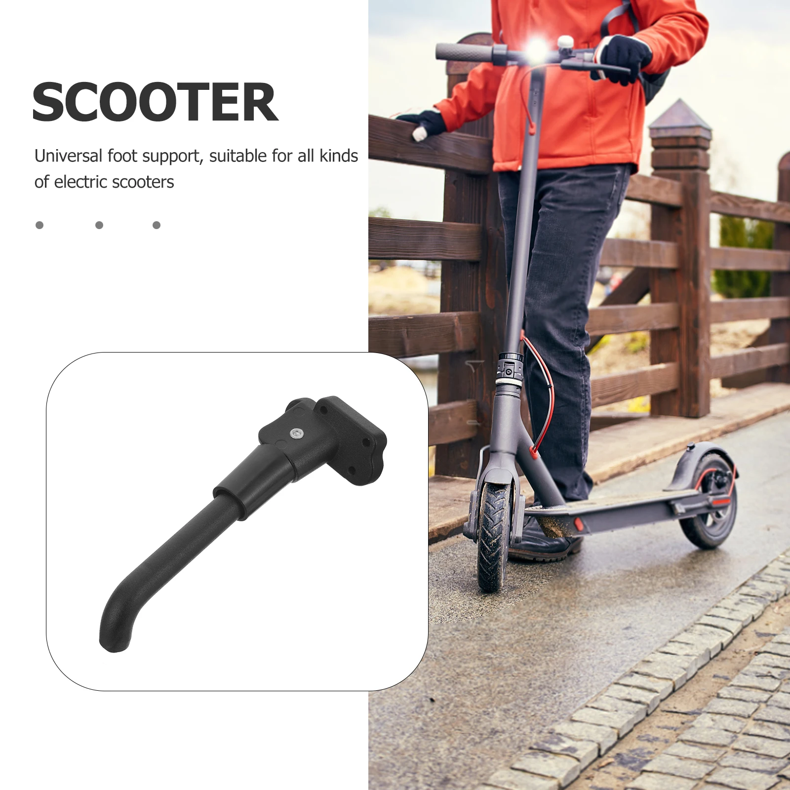 

Detachable Stand Electric Scooter Kickstand Metal Parking Foot Sturdy Strong Replaceable Side Stand Easy Install For Most