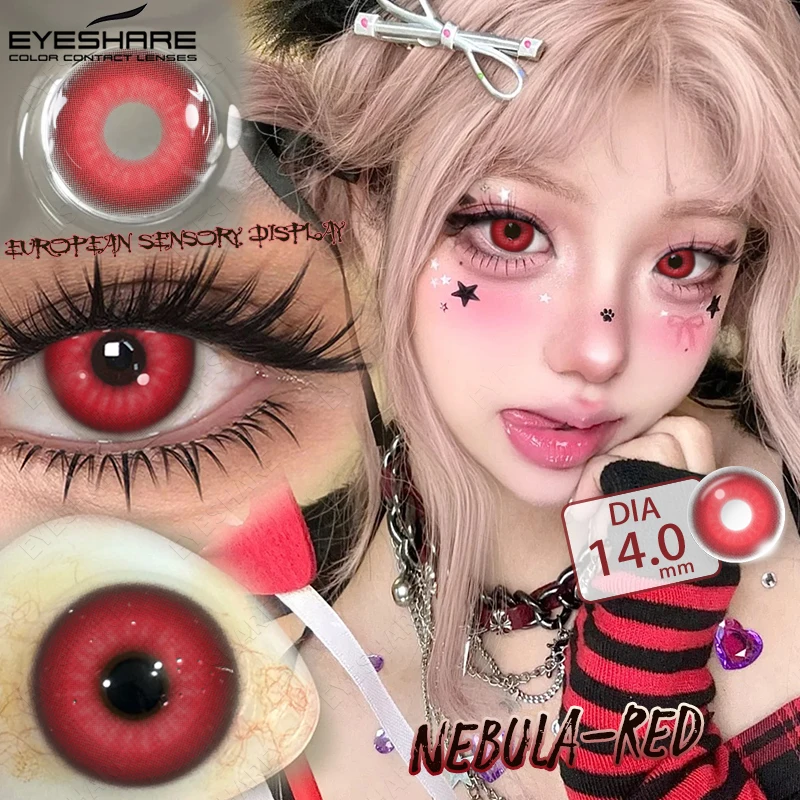 EYESHARE Farbige Kontaktlinsen für Cosplay Anime Lila Rosa Niedliche Kontaktlinsen Rote Linsen für Halloween Make-up Blaue Pupillen Y2K Linsen – Detail 5