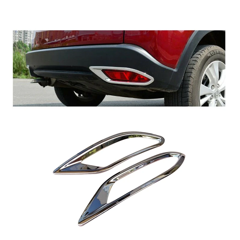 Chrome Rear Bumper Fog Reflex Light Cover Trim Molding Lamp Garnish For HONDA VEZEL HRV HR-V 2014-2019