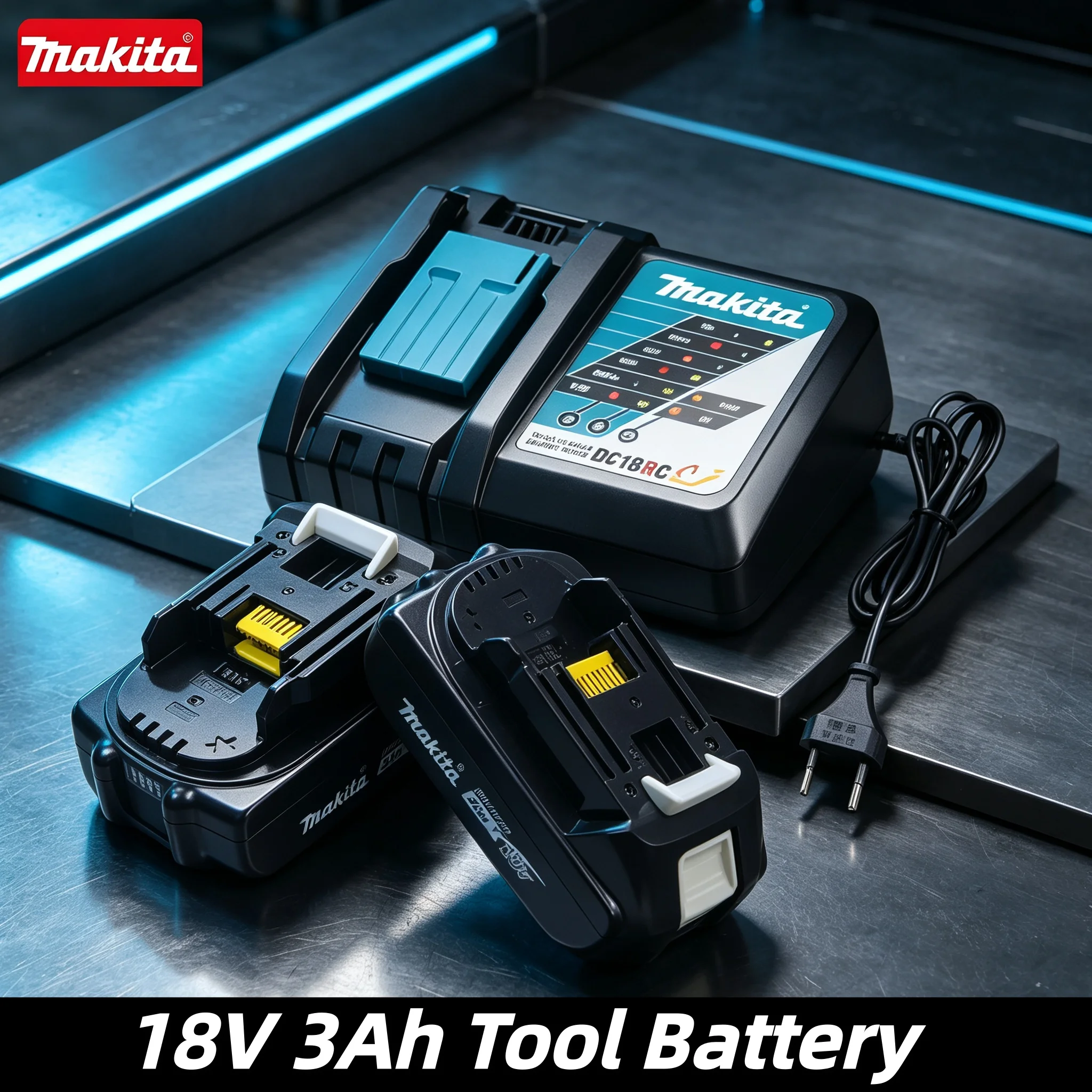 Visible Power Level Original Makita 18V 3Ah Battery, Low Self-loss Energy Storage Pack Matches BL1830B BL1850B BL1860 Tools
