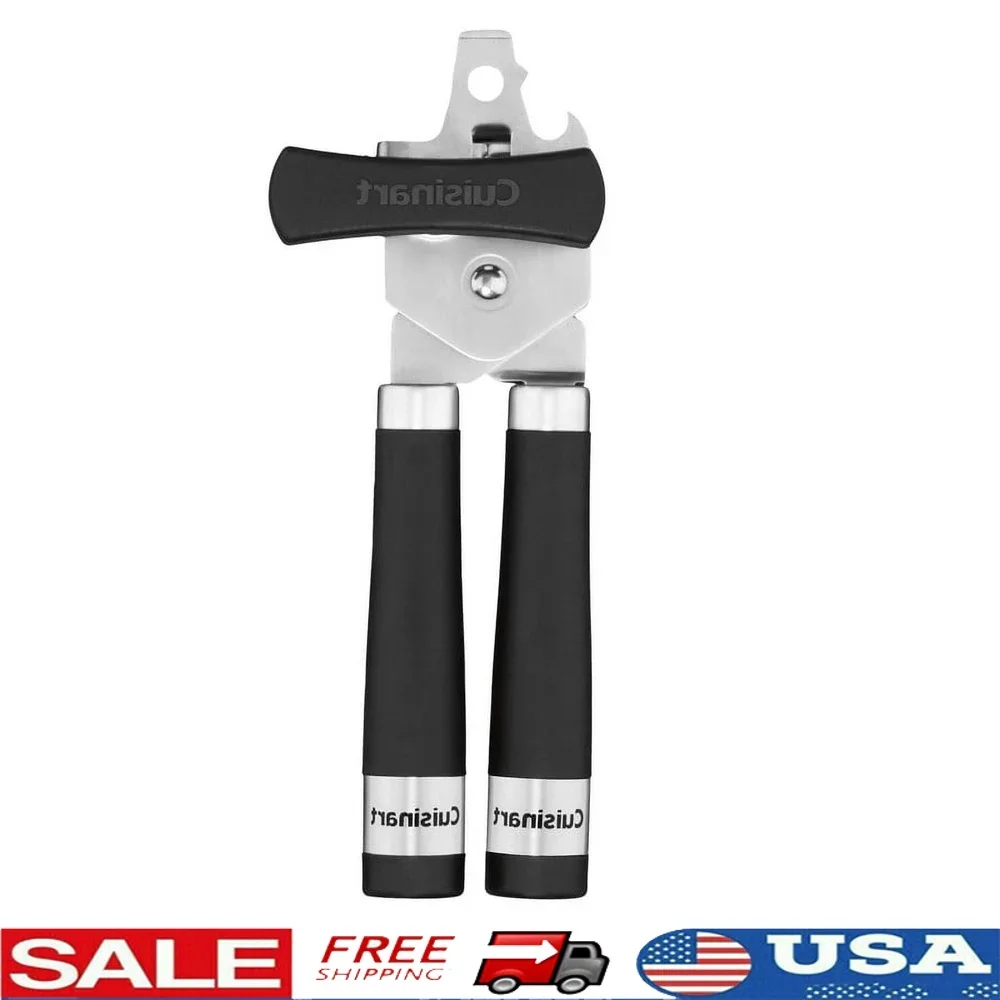 

Barrel Handle Can Opener with Built-in Bottle Opener Stainless Steel Blade Dishwasher Safe Soft Grip Handle Universal Comfort