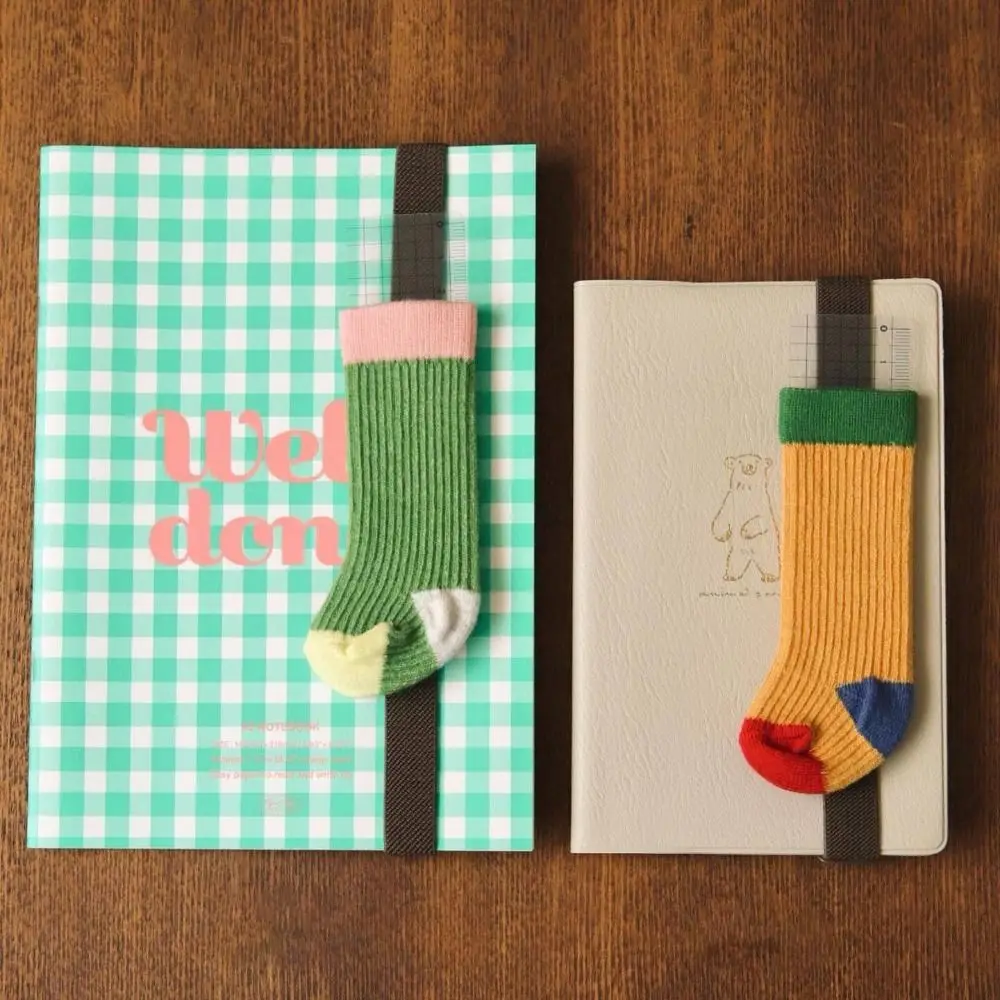 Creative Sock Shape Notebook Straps Adjustable Knitted Binder Strap Anti Lost DIY Pen Holder Stationery Supplies