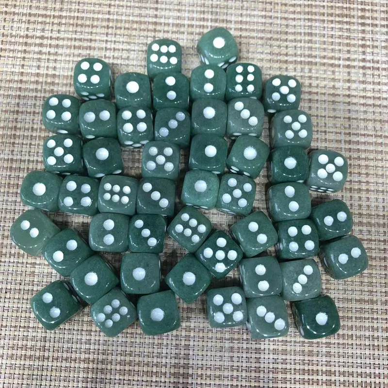 1pcs Natural Quartz Crystal Carved Dice Polished Stones Green Aventurine Healing Reiki Gemstones Home Decoration