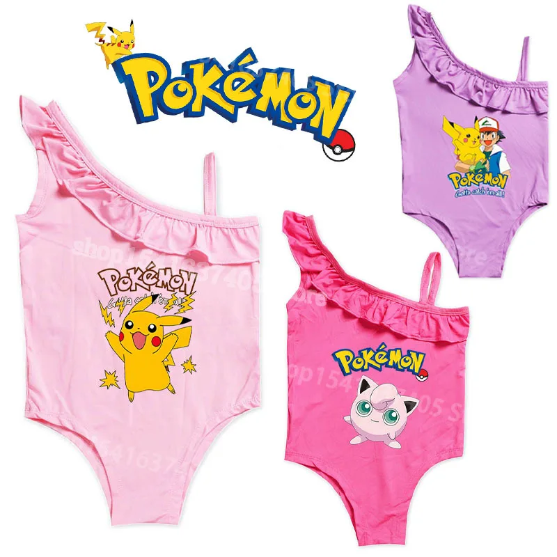 maillot-de-bain-pokemon-d'ete-rose-jigglypuff-pikachu-vetements-de-plage-pour-filles-maillot-de-bain-une-piece-cadeaux-d'anniversaire-pour-enfants