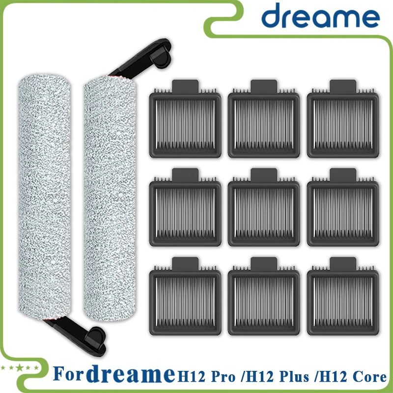 Dreame H12 Pro / H12 Plus / H12 Core Soft Brush Spare Parts Wet Dry Vacuum Cleaner Roller Hepa Filter Accessories