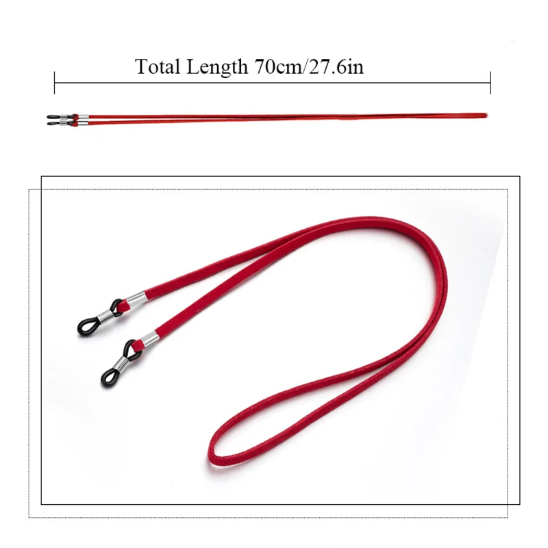70cm Leather Strap Glasses Lanyard Women's Neck Cord Solid Color Glasses Chain Men's Sunglasses Eyeglasses Rope Eyewear Holder image 2