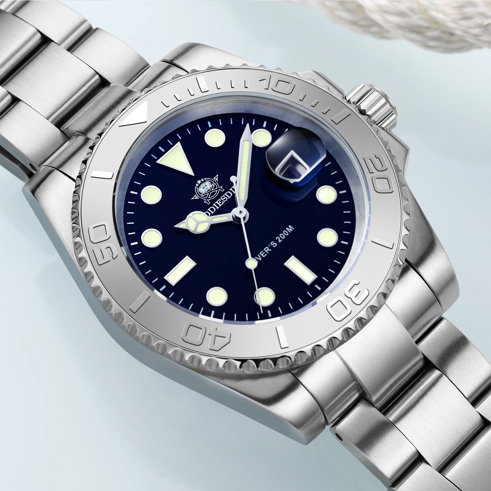 ADDIESDIVE MY-H3-C Stainless Steel Quartz Watch Super Luminous Miyota 2115 Quartz Watches 20Bar Waterproof Classic Reloj Hombre