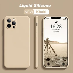For iPhone 111 12 13 14 15 Pro Max Mini Case Official Square Liquid Silicone Case For iPhone X XS XR 7 8 Plus SE 2020 Cover