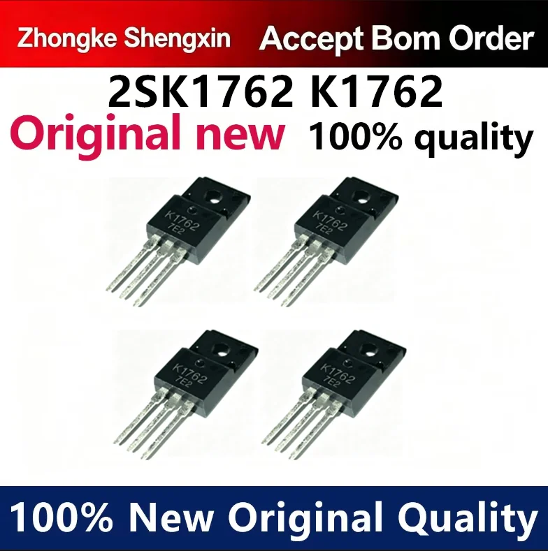 （5pcs）Brand new original imported 2SK1762 K1762 450V 12A straight insertion TO-220F transistor