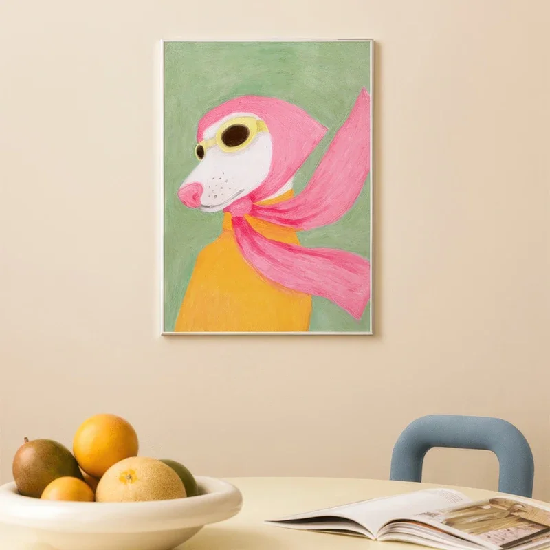 Flowers Crocodile Swirls Vintage Doggo Bauhaus Design Sunny Art Print Poster Decorative Wall Painting Canvas Picture Living Room