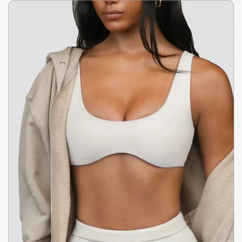 

Sports Bra Women Nylon Yoga Crop Top Breathable Workout Underwear Soft Gym Wear Brasier