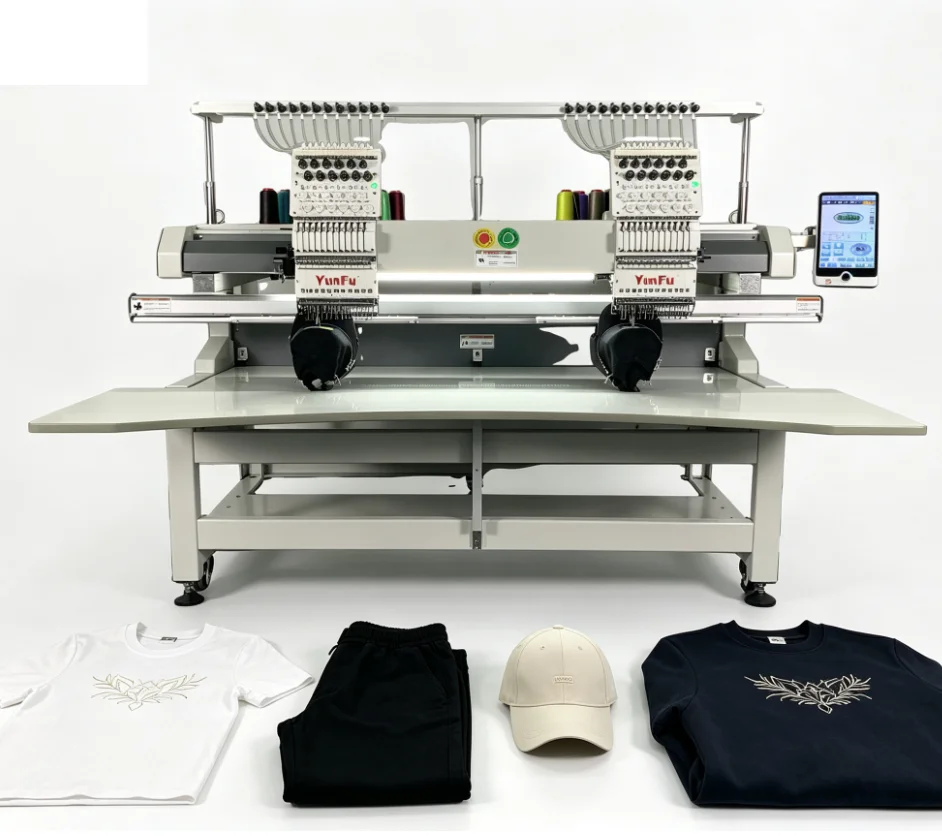 Factory Direct Sale 2 Heads 12/15-needles  Embroidery Machine Cap/Garment/Agbada/Boubou Embroidery Long-term Production 500*800
