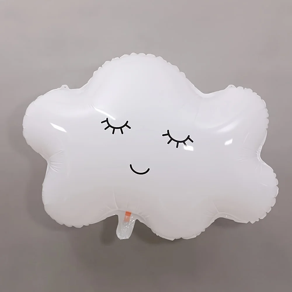 5Pcs 30inch White Cloud Balloons Cloud-Shaped Aluminum Foil Polyester Film Balloons for Gift Giving Cloud Theme Party Birthday Decoration Supplies - view 3