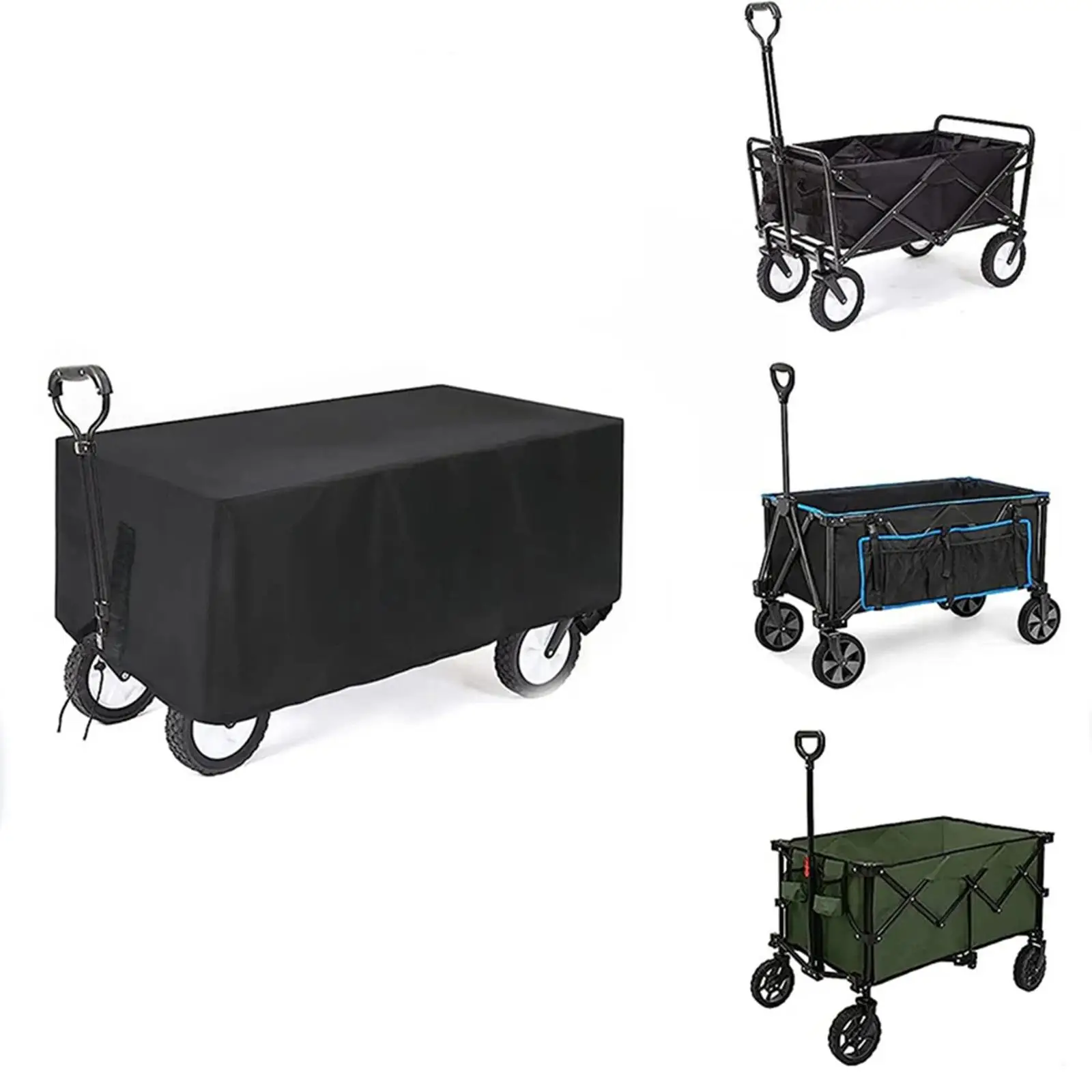 Waterproof Cart Cover for Utility Wagon Heavy Duty Drawstring Bottom Windproof Dust Cover for Outdoor Camping Picnic