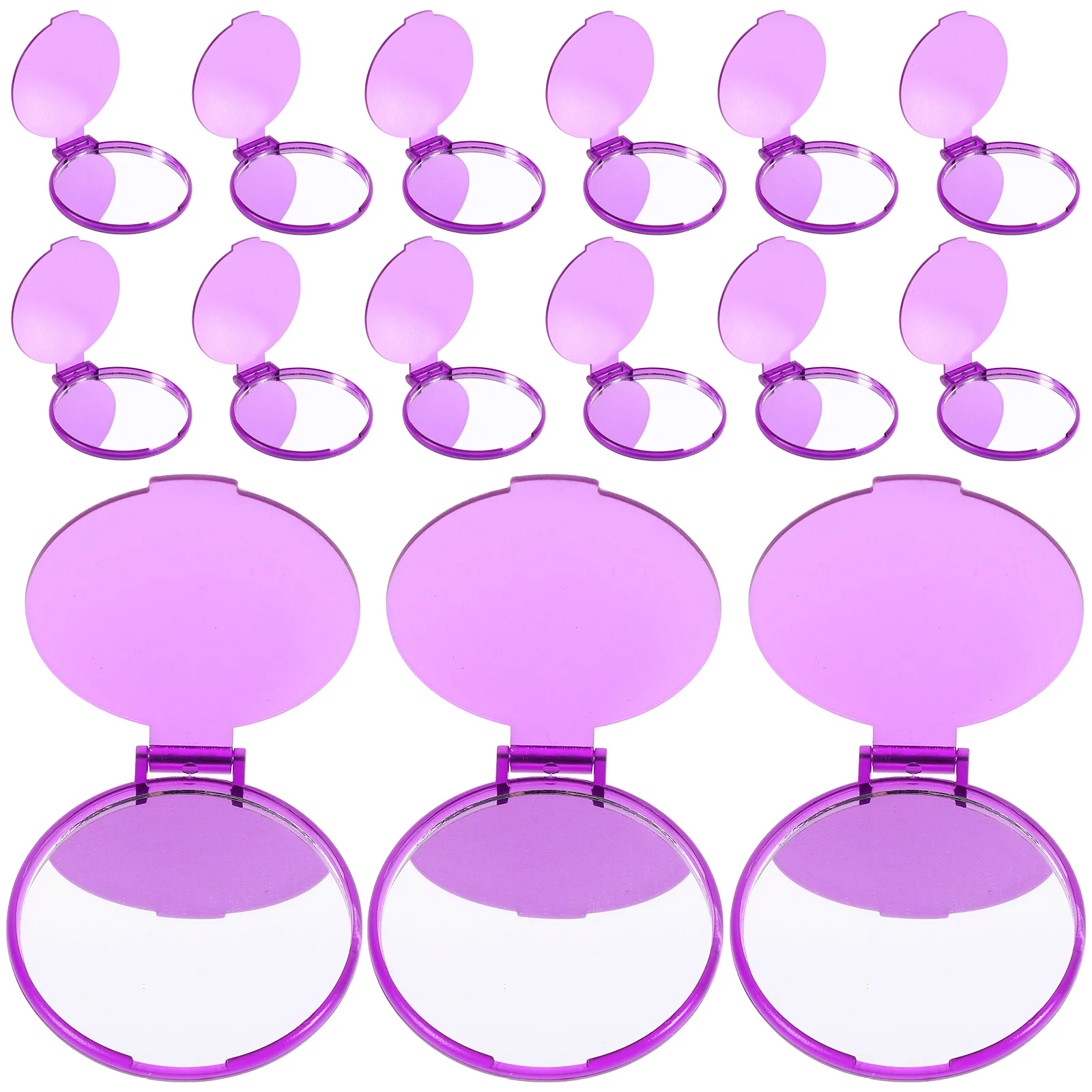 24pcs Mini Folding Mirrors Round Mirrors Simple Makeup Mirrors Pocket Mirrors for Girls Women