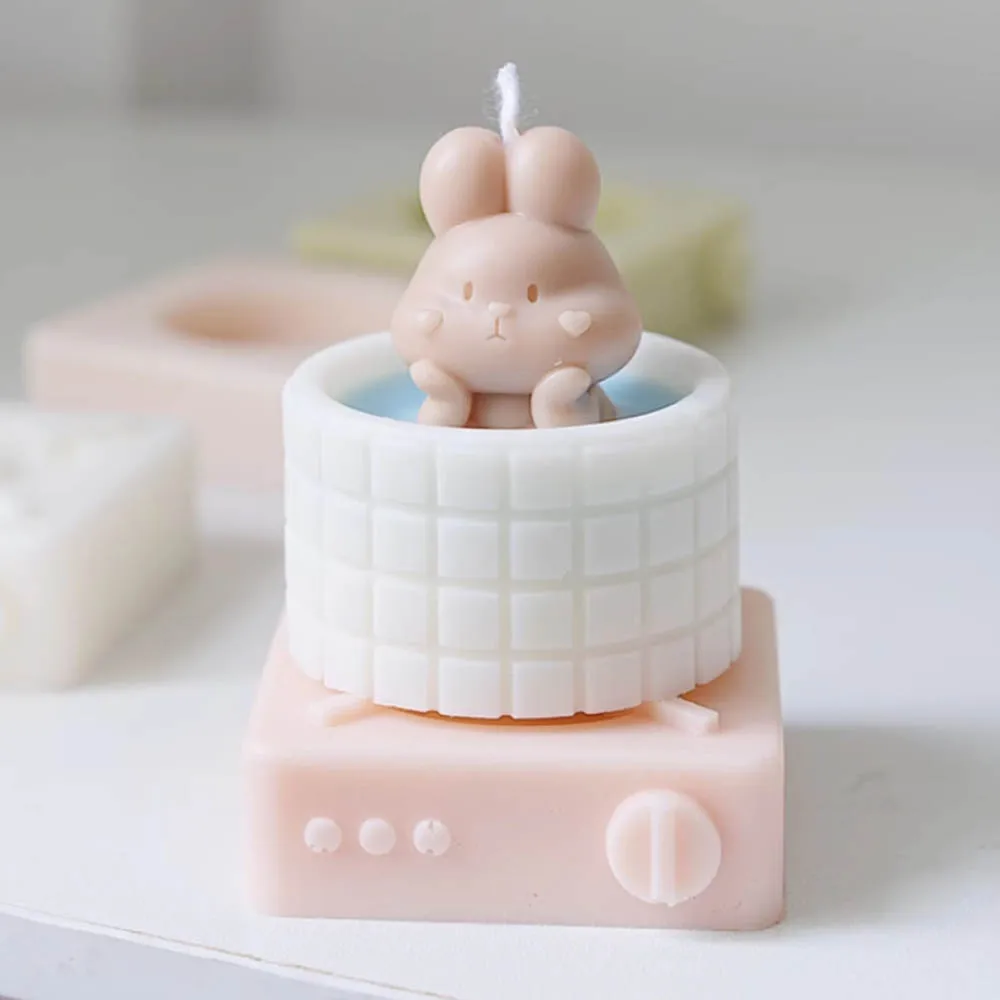 Korean Style Kitchen Stove Silicone Mold DIY Scented Candle Making Supplies Gypsum Candlestick Mold Kitchen Homeware Molds