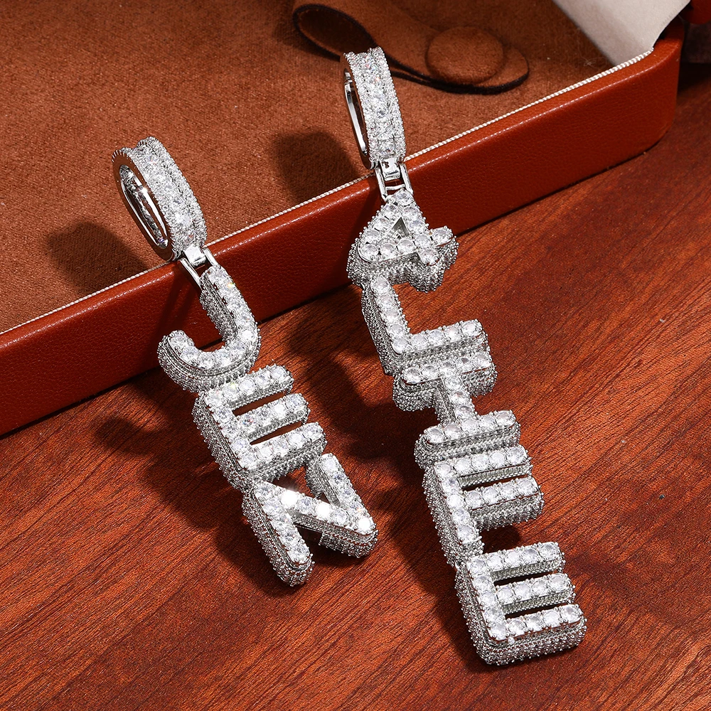 Full Iced Out Pendants 5A+ Zirconia CZ Necklace Custom Letter Luxury Exquisite Personalized Jewelry Hiphop Nameplate Choker