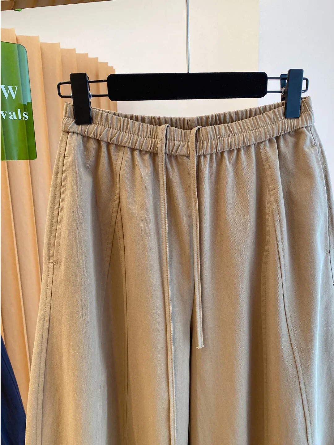 Casual Wide Leg Straight Tube Pants High Waist Cotton Blend Spring Autumn Floral Print Nine Points Women's Faion Pants