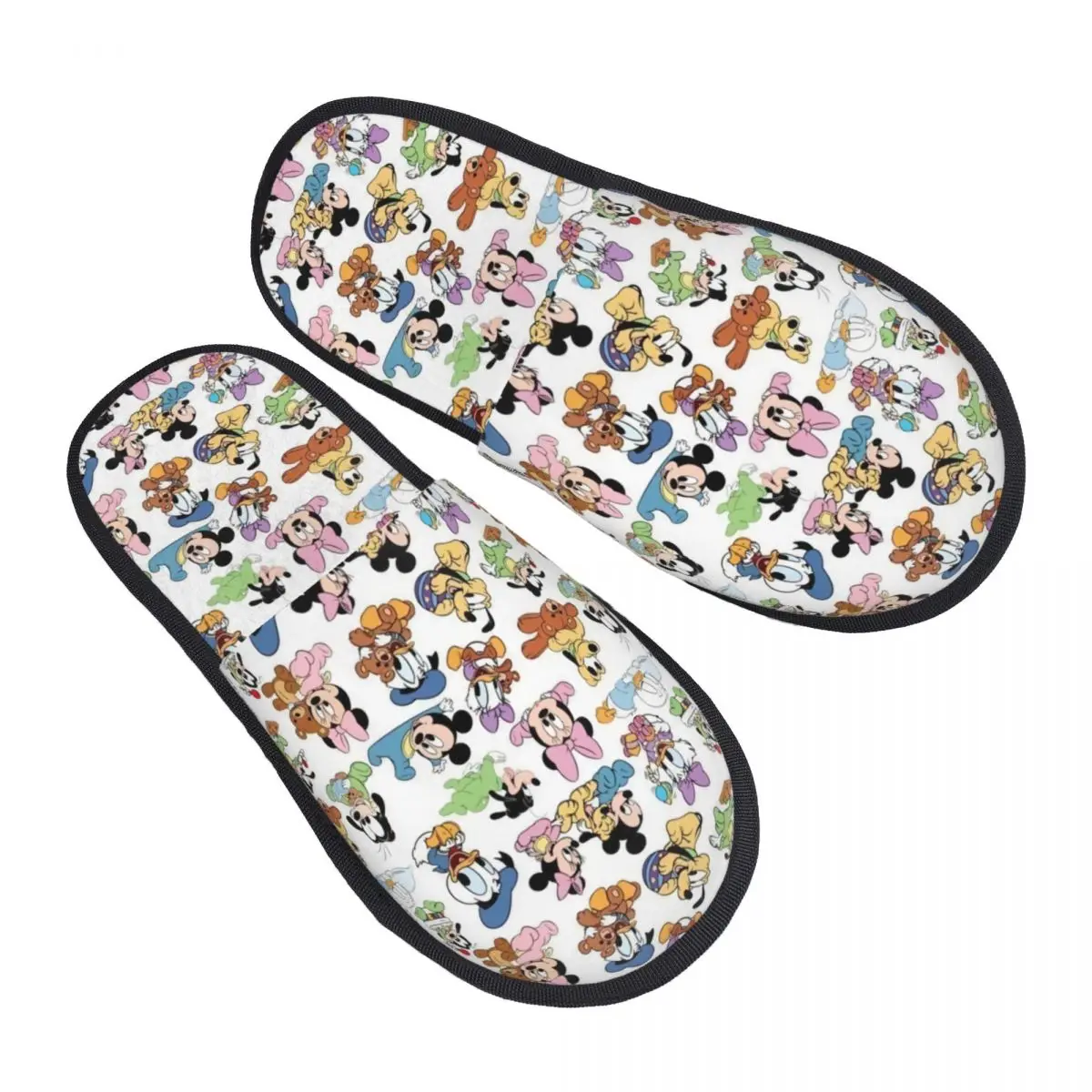 

Custom Mickey Mouse Anime Cartoon Soft Scuff With Memory Foam Slippers Women Spa House Shoes