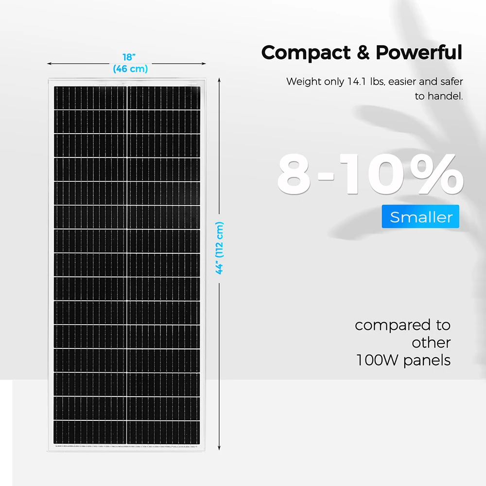 WUZECK Glass Solar Panel, 200W / 100W 18V PV Photovoltaic Module for 12V / 24V Battery, Motorhome, Boat, RV, Home Off-Grid Use