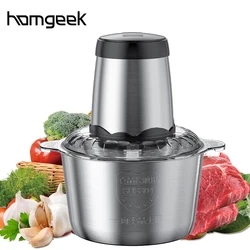 Electric Meat Grinder 3L Large Household Capacity Stainless Steel 2 Gears 300W High Power Kitchen Cooker Blender