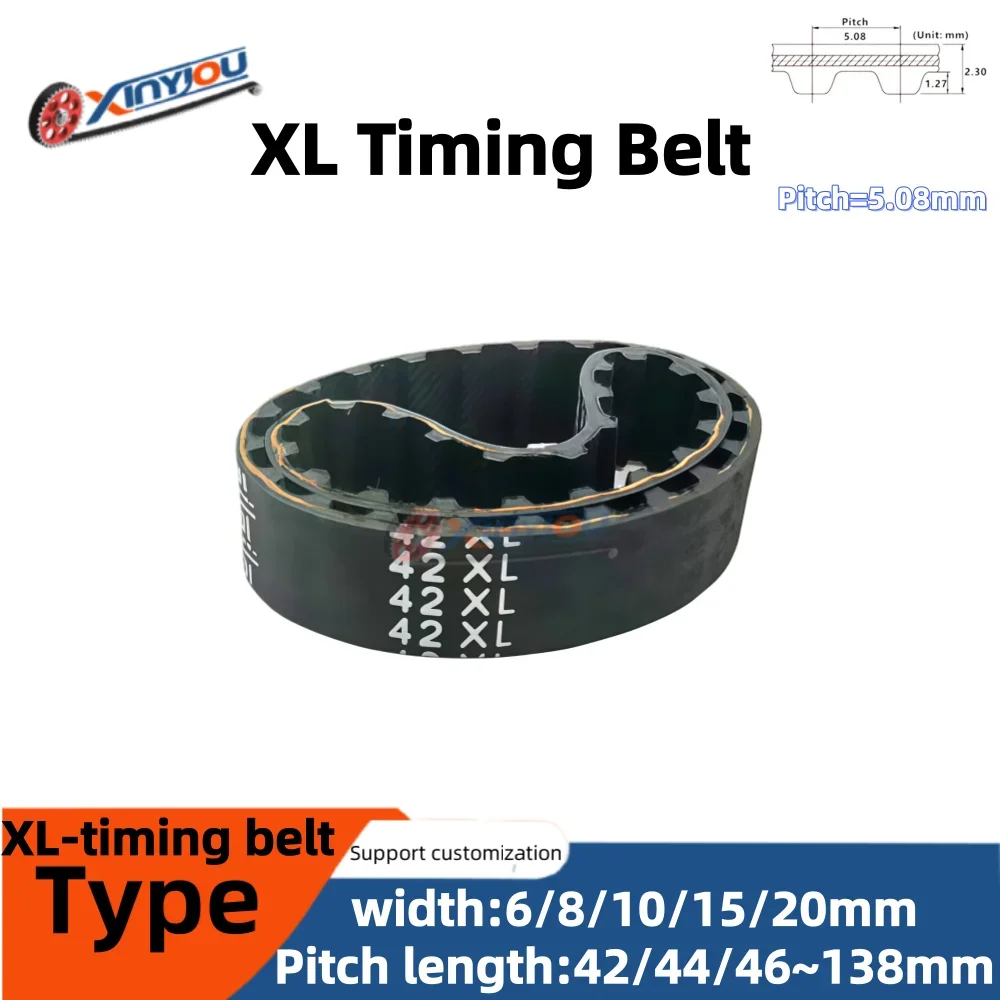 XL Rubber Timing Belt Tooth Pitch 5.08mm Belt width6/8/10/15/20 mm Pitch Length Options42XL/44XL/46XL/48XL/50XL~136XL/138XL  mm
