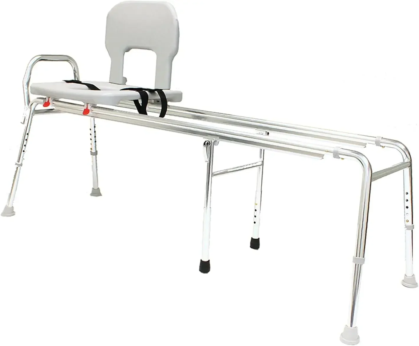 Health Supplies Toilet-to-Tub Sliding Transfer Bench and Shower Chair (XX Long) 77993 - Sliding system, Multiple Safety Features