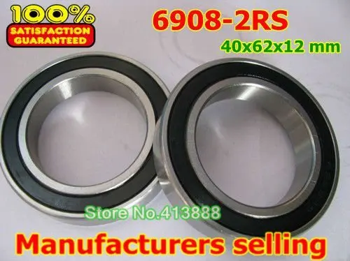 

NBZH Bearing100pcs Free Shipping The Rubber Sealing Cover Thin Wall Deep Groove Ball Bearings 6908-2RS 40*62*12 Mm