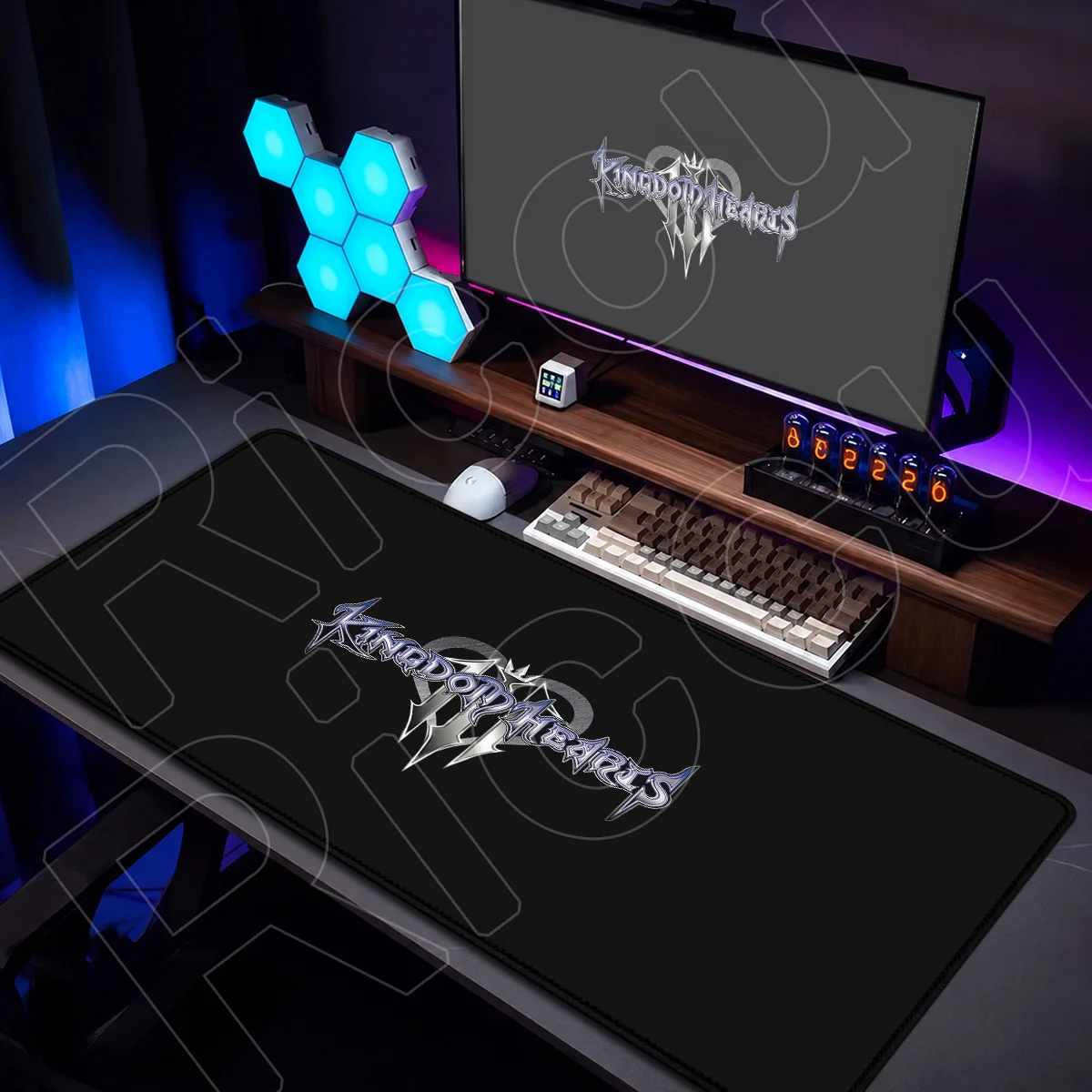 Rutschfeste Laptop-Schreibtischunterlage für Studenten, K-kingdom H-hearts Anime-Mauspad, Großes E-Sport-Gamer-Schreibtischteppich, PC-Zubehör – Detail 4